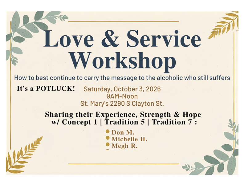 LOVE AND SERVICE WORKSHOP 2026